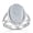 Moonstone, variant on Womens Oval Cabochon Moonstone Silver Ring with Split Shank Statement Design