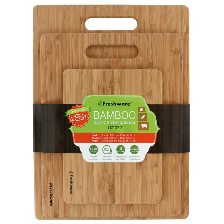 Bamboo Small Two-Tone Cutting Board 12 x 8 x 0.75