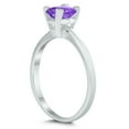 thumbnail image 2 of SZUL Women's Emerald Shaped 6X4MM Amethyst Solitaire Ring in 10K White Gold, 2 of 4