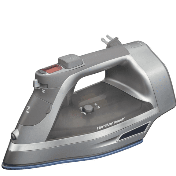 Steam Iron & Vertical Steamer for Clothes with Scratch-Resistant Durathon Soleplate, Digital Temperature Control, 8’ Retractable Cord, 3-Way Auto Shutoff, Anti-Drip, 1700 Watts, Silver