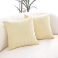 thumbnail image 1 of Deconovo Corduroy Fundas de cojines Juego de 4 – Machine Washable Home Decor for Sofa, Dormitorio | Butter Milk Beige, 12x20 Inch, 1 of 8