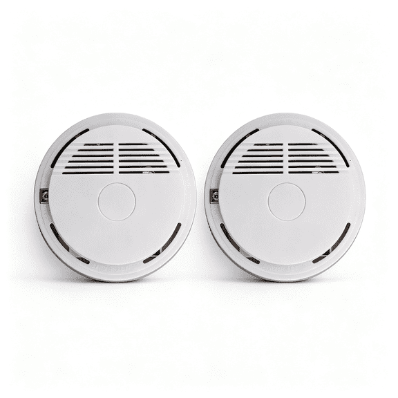 Smoke Alarm Detector, 2 Pack Home Fire Safety Sensor Alert, Photoelectric Smoke Detector for House Hotel Office Warehouse Fire Protection