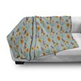 thumbnail image 3 of Spring Soft Flannel Fleece Blanket, Butterflies Flying on Dandelion Field Meadow Childish Botanical Cartoon, Cozy Plush for Indoor and Outdoor Use, 50" x 70", Pale Blue Marigold Red, by Ambesonne, 3 of 6