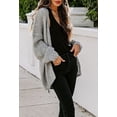 thumbnail image 4 of Women's Chunky Sweater Cardigan Lantern Sleeve Open Front Oversized with Pocket Winter, 4 of 5