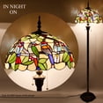thumbnail image 2 of Tiffany Floor Lamp LED Glam Antique Art Bright Standing Reading Light 64" Tall Stained Glass Birds Shade Boho Industrial Bronze Pole Vintage Base Kids Bedroom Living Room Farmhouse Office WERFACTORY, 2 of 8