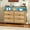 Beige, variant on Rattan Storage Cabinet, Buffet Cabinet with 6 Drawers, 43.31" Sideboard with LED Lights and Power Outlet Multifunctional Dresser Cupboard for Living Room, Natural