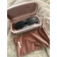 thumbnail image 1 of MIU MIU black rectangular frame with gold logo Women Sunglasses AUTHENTIC, 1 of 6