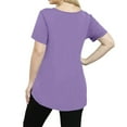 thumbnail image 4 of Mlqidk Plus Size T Shirts for Women Loose Fit Cute Tees Short Sleeve Crew Neck Solid Color Blouses Summer Casual Tunic Tops Light Purple 3XL, 4 of 5