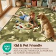 thumbnail image 4 of Design&I 9'x12' Washable Area Rug Camo Motif Print Forest Tracks Woodland Antler Border Hunting Flowing Dynamic for Dining Room, Basement, Large Office, Snag-Free, 4 of 7