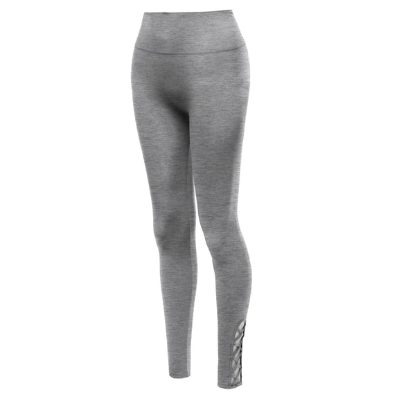 FashionOutfit Women's High Waist Diamond Shape Band Tummy-Control Seamlesss Leggings