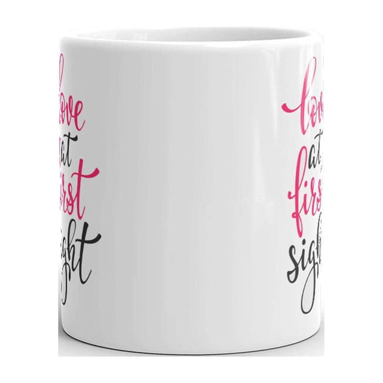 Love At First Sight Coffee Tea Ceramic Mug Office Work Cup Gift 15 oz -  Walmart.com