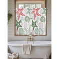 thumbnail image 7 of Tier Curtains 45 Inches Long, Red Sage Green Starfish Coastal Window Treatment Curtain Drapes, Beach Nautical Coral Sea Window Half Privacy Curtains for Bedroom Bathroom, 42"x45", 2 Panels, 7 of 7