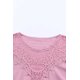 thumbnail image 3 of ABPHQTO Suéter de mujer de punto con empalme de encaje rosa, 3 of 5
