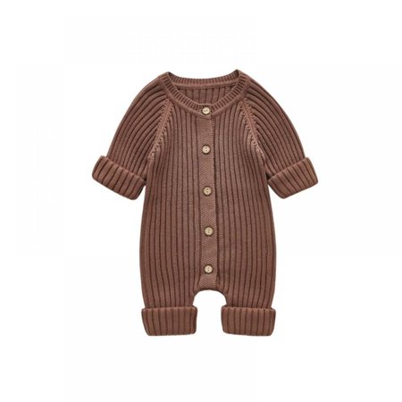 

BULLPIANO 0-24M Newborn Baby Boy Girl Hooded Knit Romper Jumpsuit Overalls One-Piece Bodysuit Outerwear