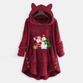 thumbnail image 2 of Christmas Hoodies for Women Cat Hoodie with Ears Reindeer Graphic Sweatshirt Hoodie Cute Fuzzy Sweatshirt with Pockets Womens Sweaters Sweatshirt Shirt, 2 of 5