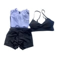thumbnail image 1 of Traje de baño de manga larga para mujer, ropa de playa de verano para mujer, traje de baño de tres piezas con protección contra erupciones M, 1 of 9