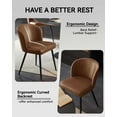 thumbnail image 5 of Sailvan Dining Chairs Set of 4, Modern PU Leather Upholstered Kitchen Chairs for Dining Room & Living Room with High Back, Easy Maintaince, Brown, 5 of 9