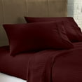 thumbnail image 2 of Pure Giza Cotton (Full-XL Size) Striped Pattern Bed Sheets Set- 300-TC Bedding – Full-XL Size Bed, 12" Inch Deep Pocket 300TC Full-XL Sheets - Wine Stripe, 2 of 7