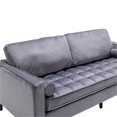 thumbnail image 6 of Alexent 84.6" Mid-Century Wood/Velvet Square Arm Loveseat in Gray, 6 of 8