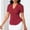 *Wine, variant on ClodeEU Womens Lace Trim Short Sleeve Button Down V Neck Casual Fashion Shirts Black,Womens Plus XL
