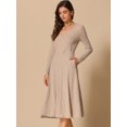 thumbnail image 4 of DARING DIVA Knit Ribbed Midi Deep V Wrap A-Line Dress XL Khaki, 4 of 5