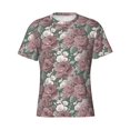 thumbnail image 4 of Vsdgher Rose Flowers Print Men's Dry Fit Mesh Athletic Shirts Moisture Wicking Tennis T-Shirt Tops, 4 of 9