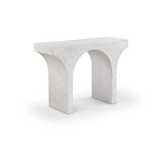 Meridian Furniture Pomezia White Marble Finish Console Table