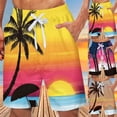 thumbnail image 2 of CHENge Cargo Shorts for Men Loose Fit Tropical Print Quick Dry Beach Swimming Shorts with Pockets Stretch Fabric Summer Swimwear, 2 of 6