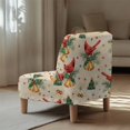 thumbnail image 5 of HELLHERO Red Bird Christmas Bell Pattern Non Slip Armless Accent Chair Cover with Elastic Bottom, Stain Protection Armless Chair Slipcover, 5 of 8