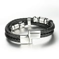 thumbnail image 4 of MetalJC Stainless Steel Magnetic Clasp  Multi-Layered Braided Leather  Bracelet for Men, 4 of 4