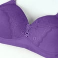 thumbnail image 3 of Penkiiy Women Bras Woman's Embroidered Glossy Comfortable Breathable Bra Underwear No Rims Purple Bras, 3 of 5