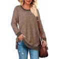 thumbnail image 2 of Pull-Over Doux pour Femmes Manches Longues Tunique Chandail en Molleton, 2 of 5