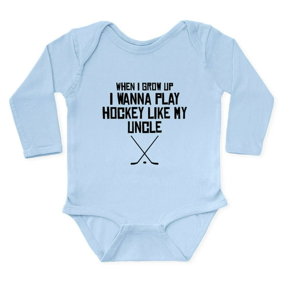 CafePress - Play Hockey Like My Uncle Body Suit - Long Sleeve Cotton Baby Bodysuit