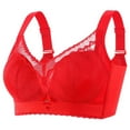 thumbnail image 4 of Gtoiithly Women No Underwire Bra Thickened Bras Sagging Upper Support Comforable Everyday Bra Red 80AB, 4 of 4