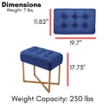 thumbnail image 5 of BirdRock Home Rectangular Tufted Blue Foot Stool Ottoman with Pale Gold Legs, 5 of 7