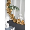 thumbnail image 4 of Gzxs Wall Décor Large Round Living Room Metal Frame Mirrors with Golden Leaf Accents, 35" x 35", Gold, 4 of 8