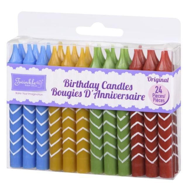 Twinkle Birthday Candles in Primary Colour Range, Net Weight 70g