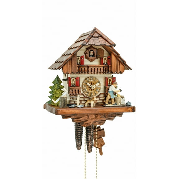 Hekas 9.45" Quartz Black Forest Indoor Cuckoo Clock, Pendulum Motion