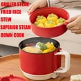 thumbnail image 6 of Electric Hot Pot, 1.5L Mini Instant Non-stick Pot Ramen Cooker with Steamer, Electric Cooking Pot with Over-Heating Protection, Multi-Functional Lazy Pot for Pasta Egg Rice Oatmeal, Soup, Red, 6 of 10