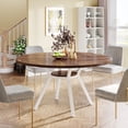 thumbnail image 3 of Tribesigns 47 Inch Round Dining Table, Modern Kitchen Table for 4, Small Dinner Table for Dining Room, Living Room, Wood and White (Only Table), 3 of 8