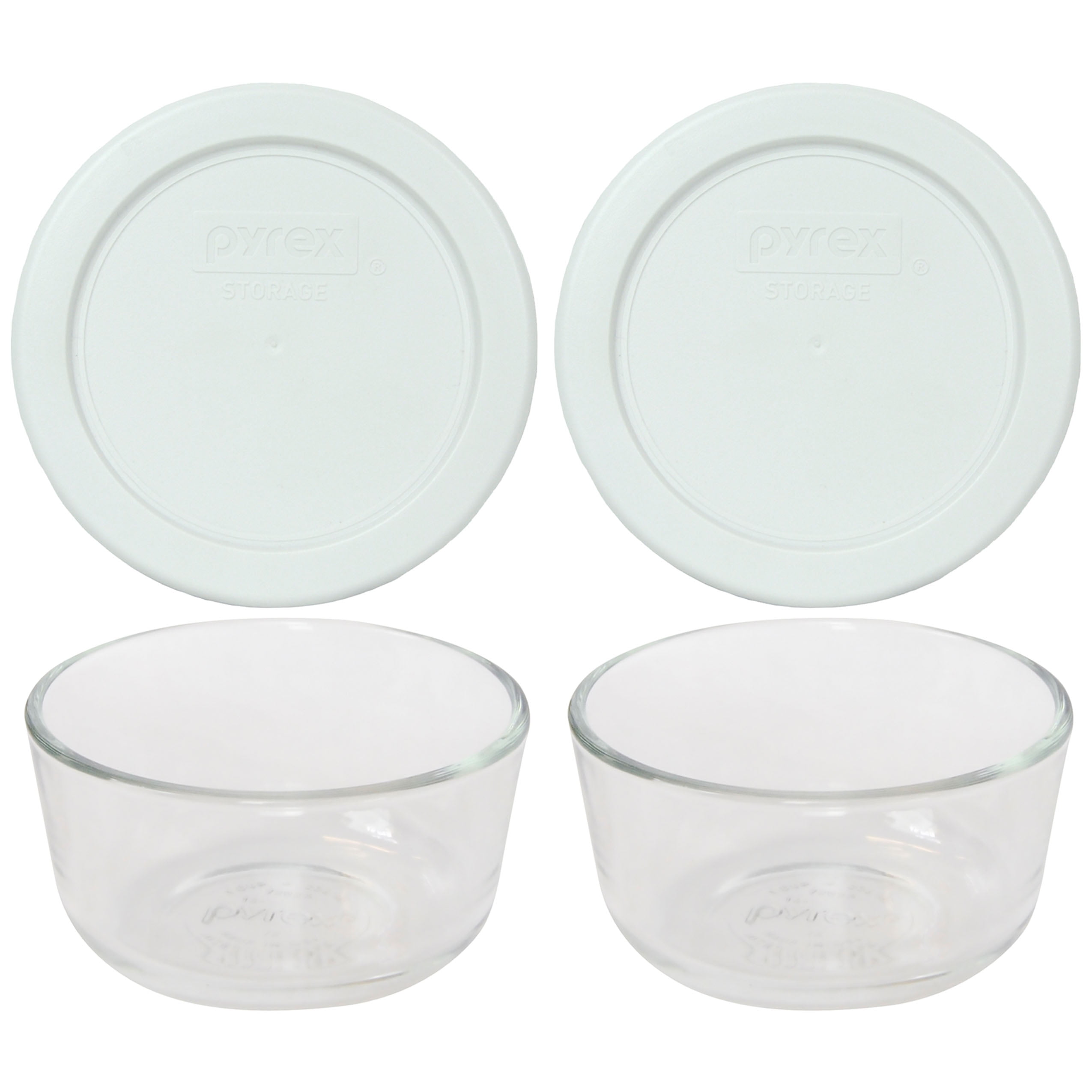 texture Microprocessor Power Pyrex 7202 1-Cup Clear Round Glass Food Storage Bowl and 7202-PC White  Plastic Lid (2-Pack) - Walmart.com