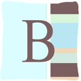 thumbnail image 1 of Lettre B Initiale Monogramme - Rayures Bleues Coussin Décoratif en Tissu Intérieur & Extérieur, 1 of 1