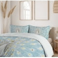 thumbnail image 6 of Ambesonne Peacock Duvet Cover Sets, Nature Ornate, 2-Queen, Yellow Pale Blue, 6 of 7