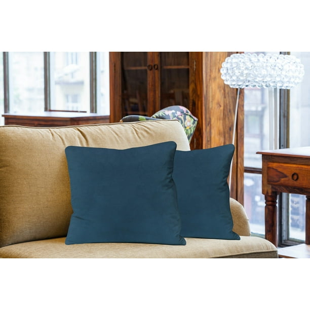 A1HC Set of 2 Luxurious Fine Soft Velvet Throw Pillow Covers Only For Sofas Beds Vibrant Colors and Hidden YKK Zipper. Enhance your Living Space with Decorative Couch Pillow 24 x2