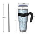 thumbnail image 4 of 40oz Tumbler,Blue Christmas Snowflake Pattern Insulated Tumblers with Removable Handle,Stainless Steel Double Vacuum Coffee Tumbler Cup with Straw for Home,Office,Travel,Party, 4 of 5