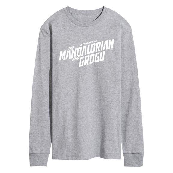 The Mandalorian And Grogu - White Movie Logo - Men's Long Sleeve Graphic T-Shirt