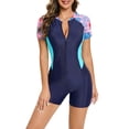thumbnail image 1 of Lixiuxyad Long Sleeve Swimsuit Full Rash Guard Zip Front Surfing Swimwear Sun Surf,Pink, 1 of 5