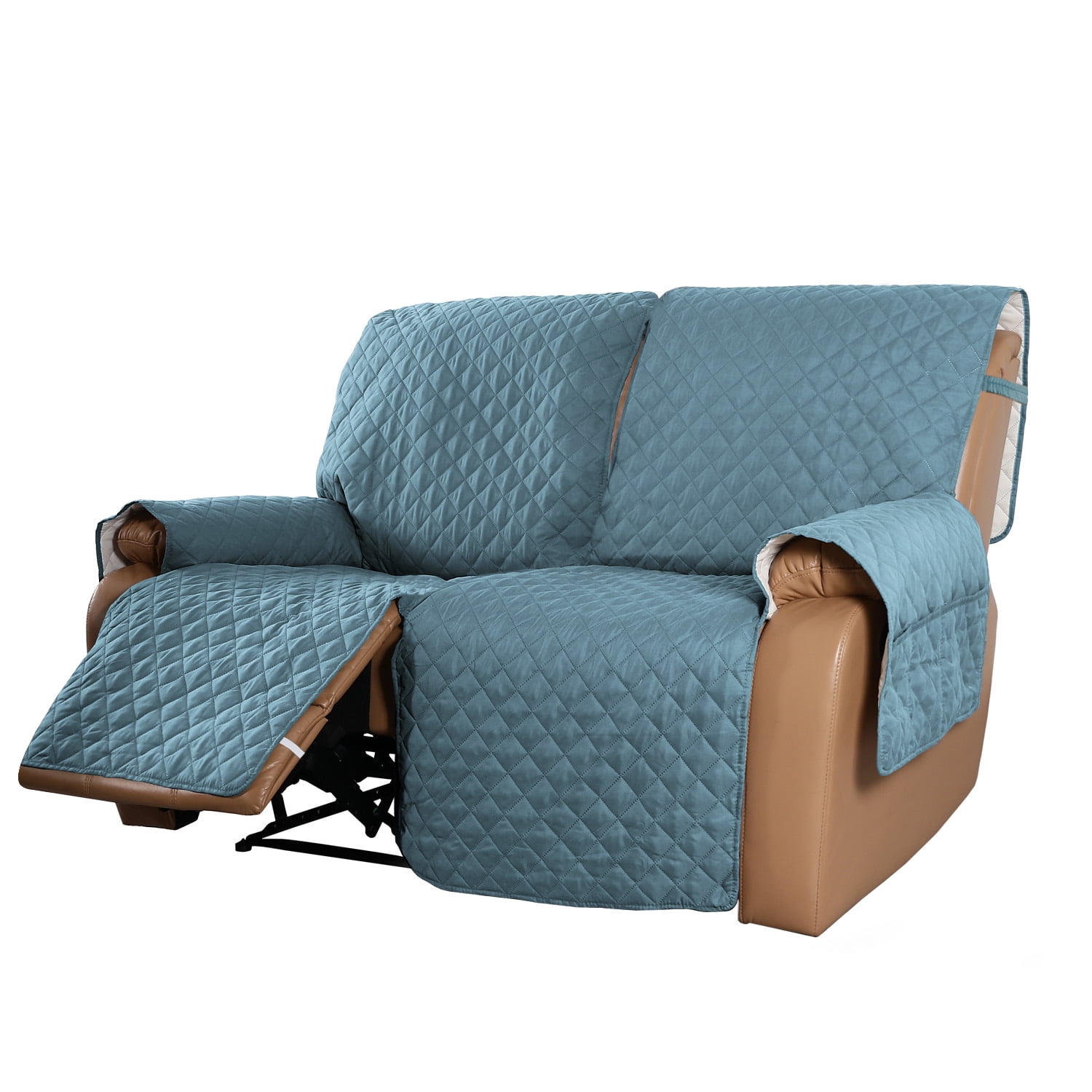 YEERSWAG 2 Seat Recliner Sofa Cover Velvet Recliner Sofa Slipcover Couch Covers for 2 Cushion ...