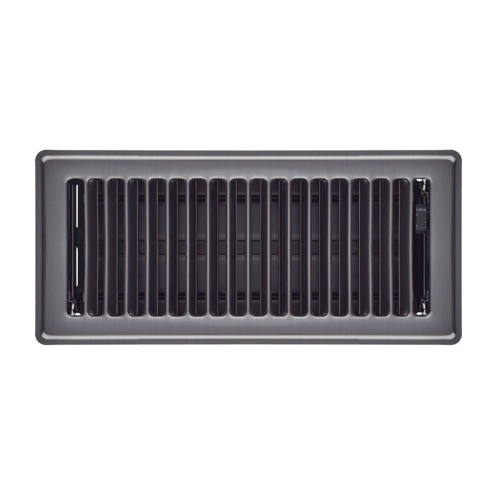 Imperial RG1997 Louvered Pewter Steel Floor Register 4inch x 12inch