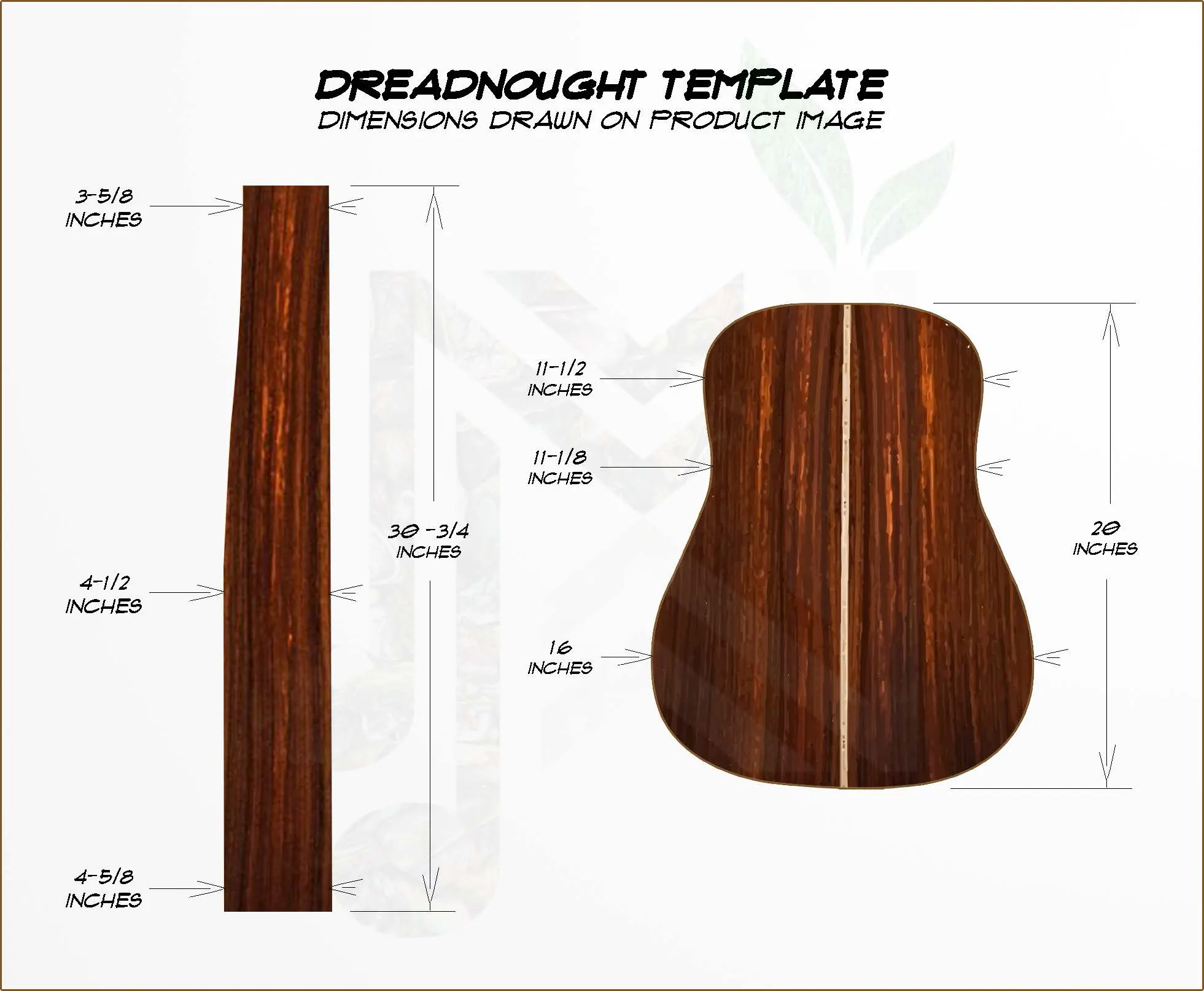 Honduran Mahogany Acoustic Guitar Back and Sides Dreadnought (DT) Set – HMDT000500-2.2